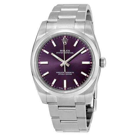 Rolex Oyster Perpetual 34 Stainless Steel Purple Grape dial